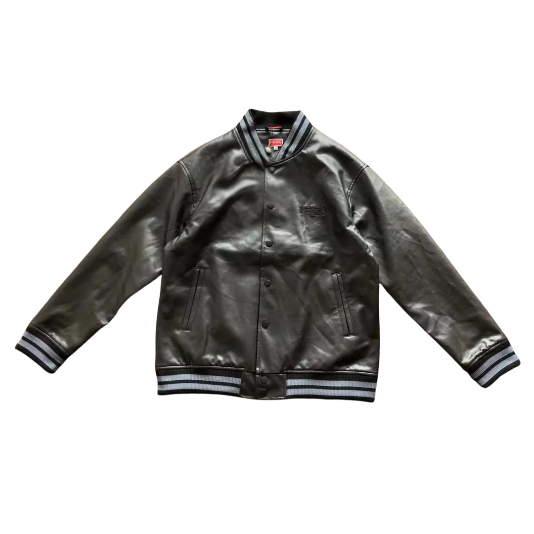 Kenzo Bomber Leather Jacket Black