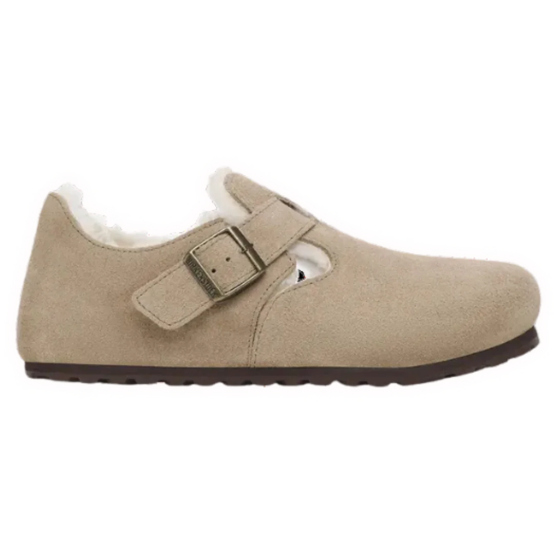 Birkenstock London Shearling Suede Leather Taupe