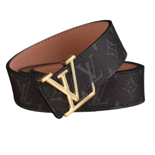 Louis Vuitton Belt Black Gold Brown