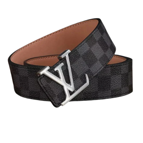 Louis Vuitton Belt Black Grey Silver