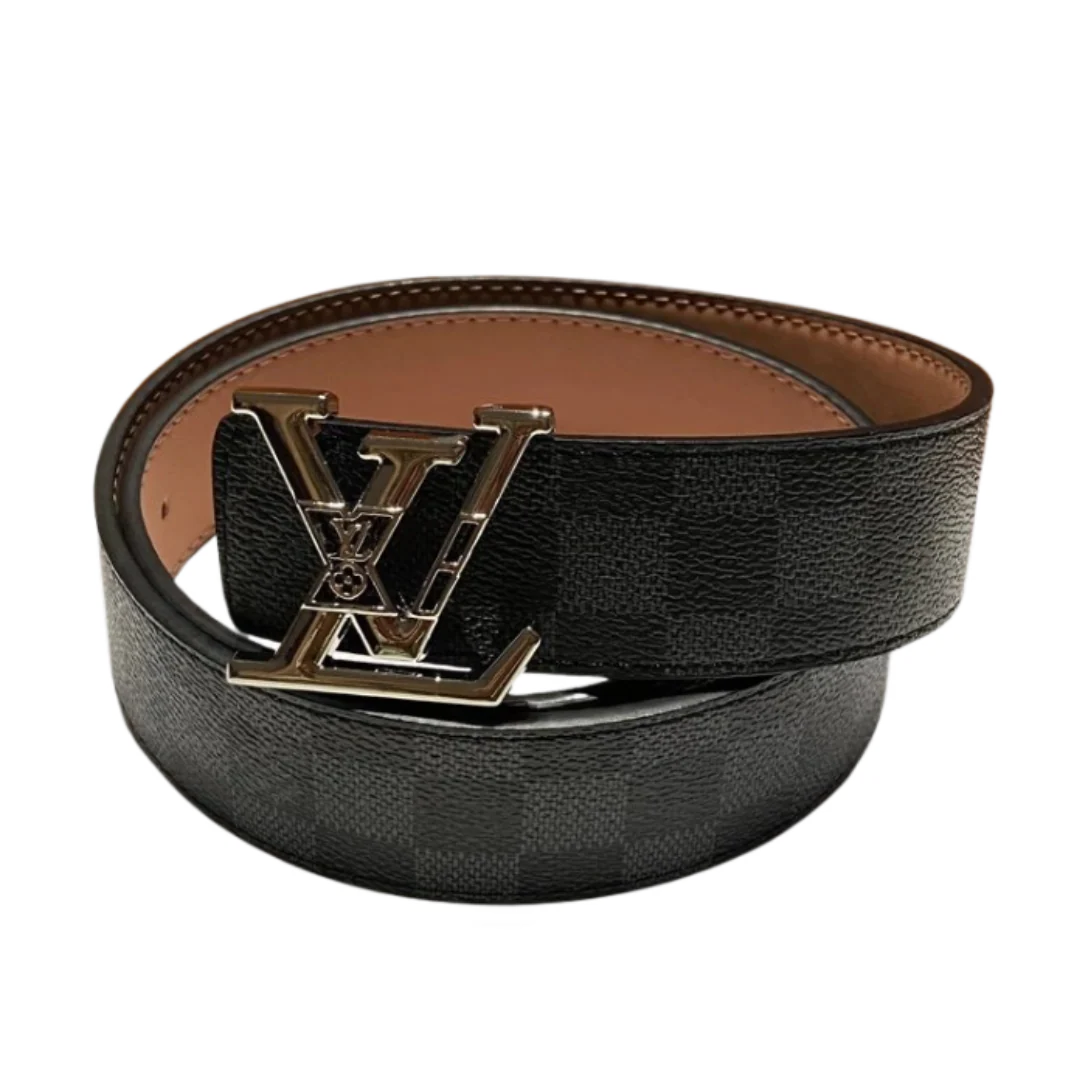Louis Vuitton Big Silver Icon x Basic Monogram Belt Black & Grey