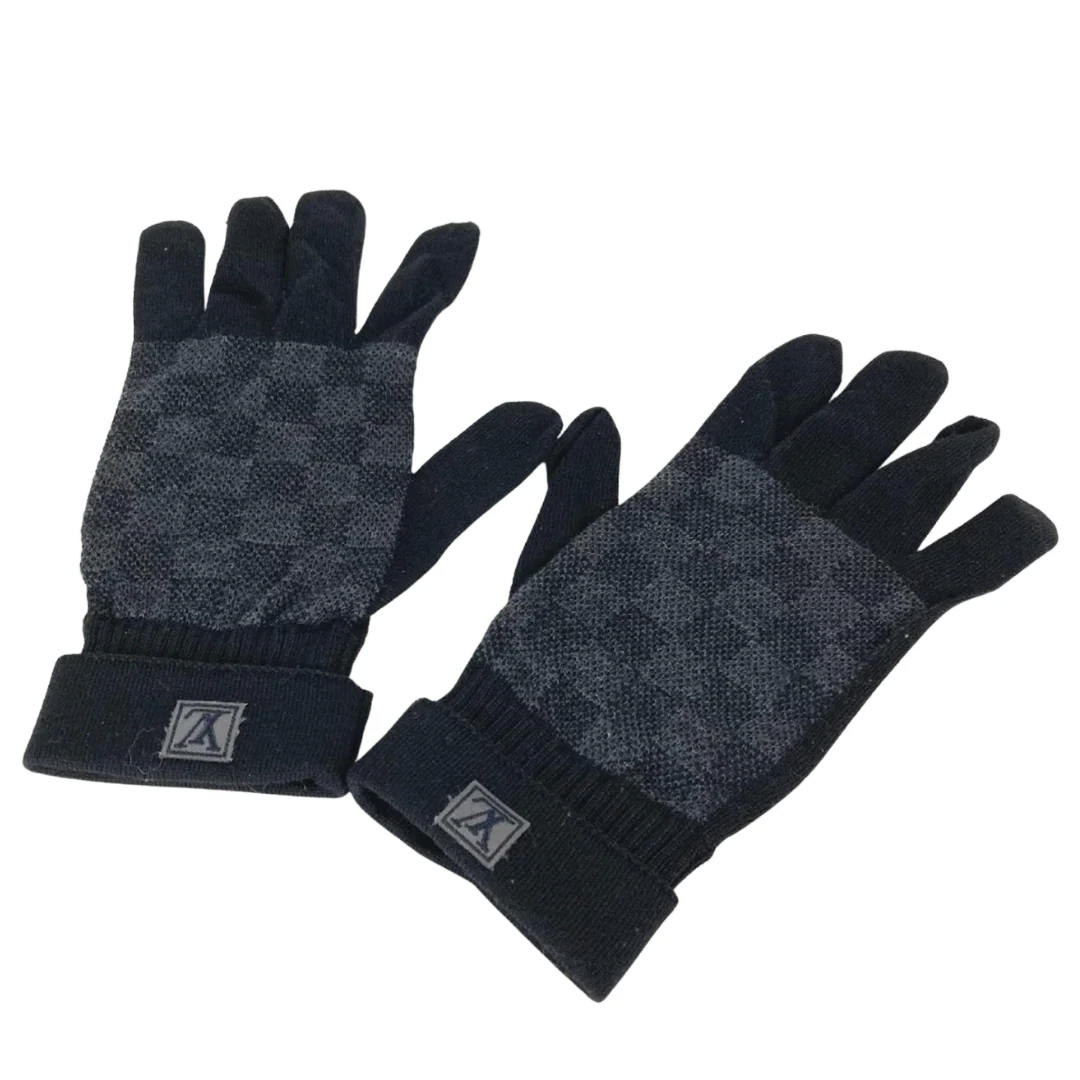 Louis Vuitton Grapphite Damier Gloves Black & Grey