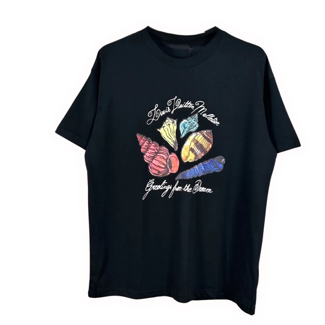 Louis Vuitton Multi Color Shells Print T-Shirt Black