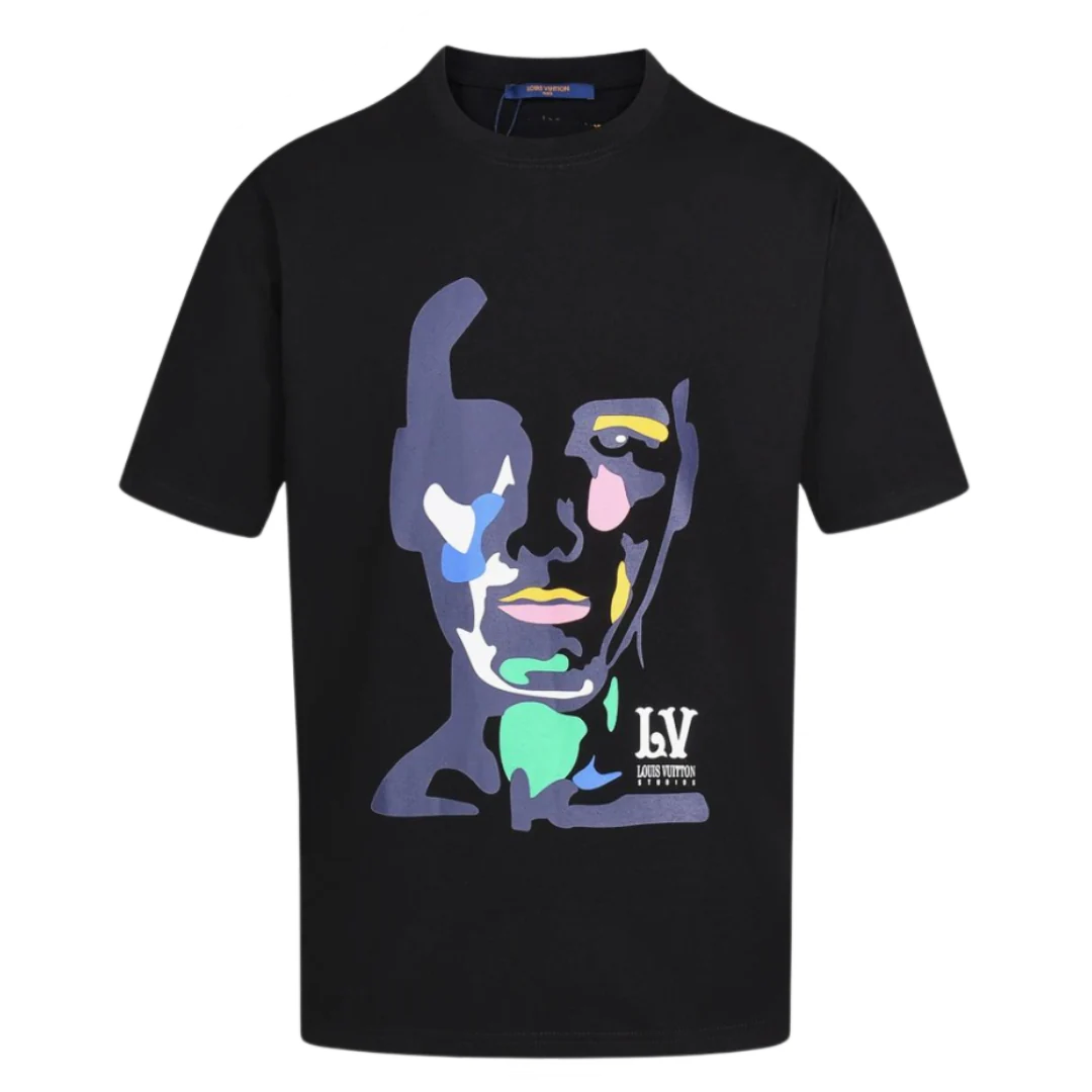 Louis Vuitton Painted Man Print T-Shirt Black