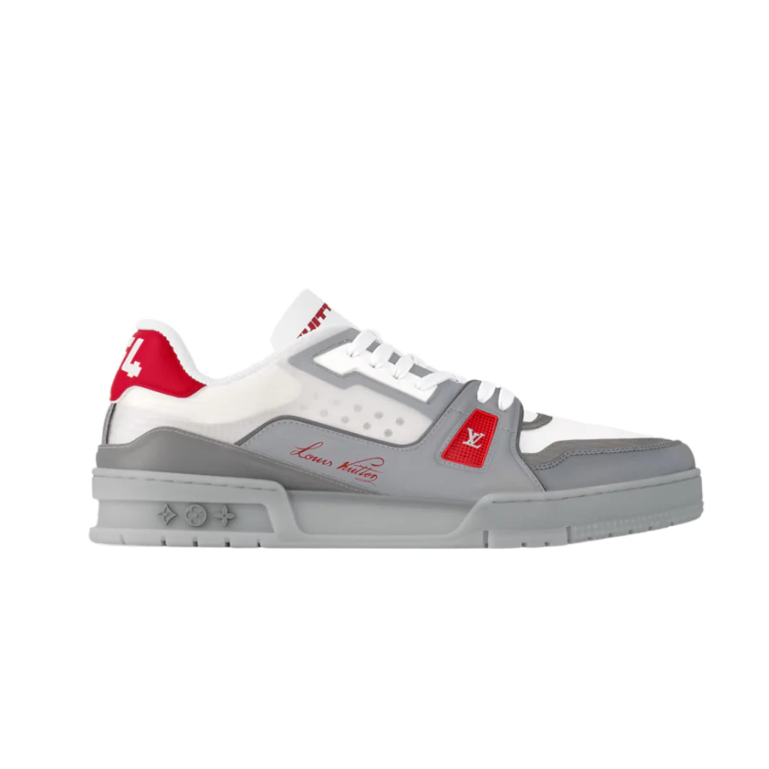 Louis Vuitton Trainer Grey Red