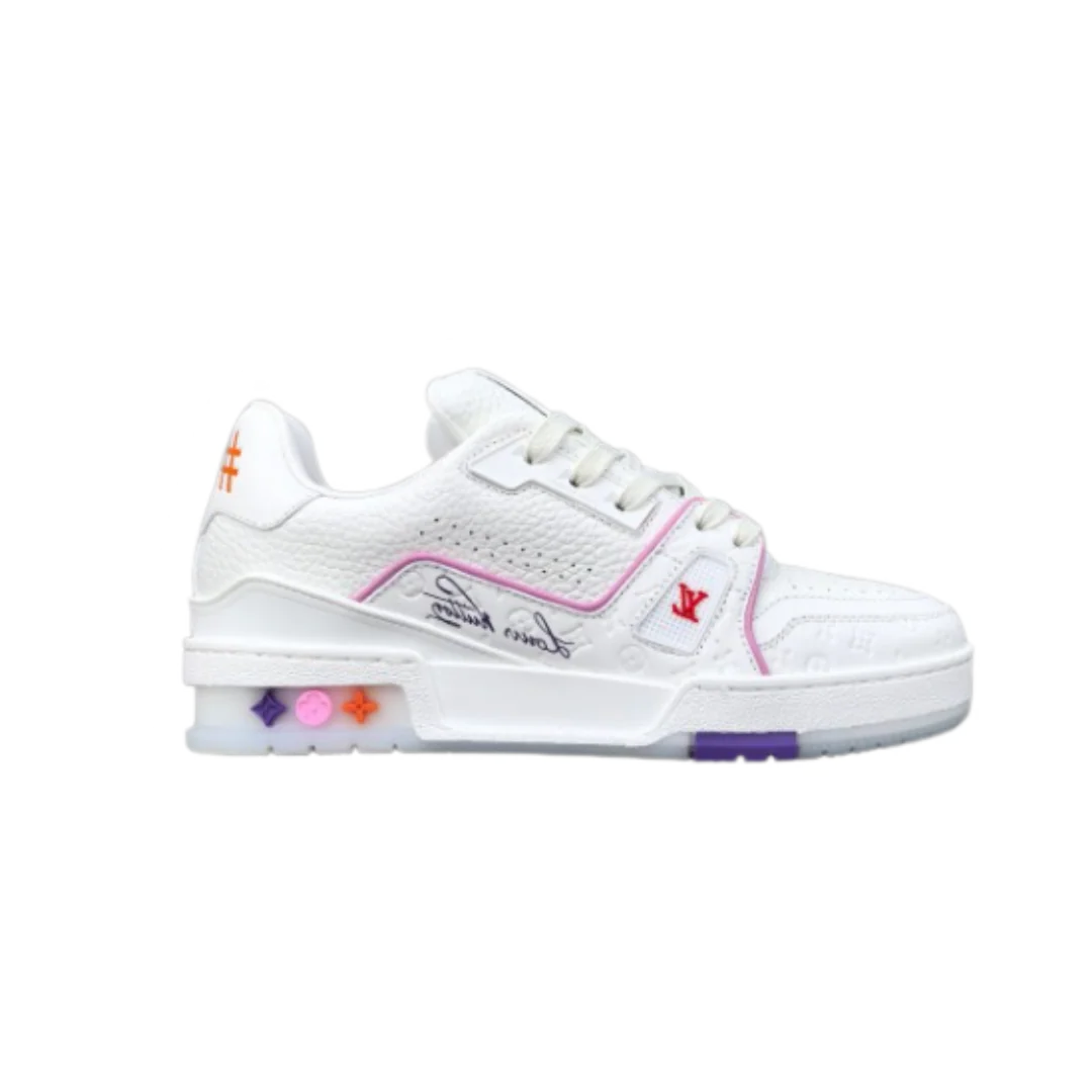 Louis Vuitton Trainer white Pink