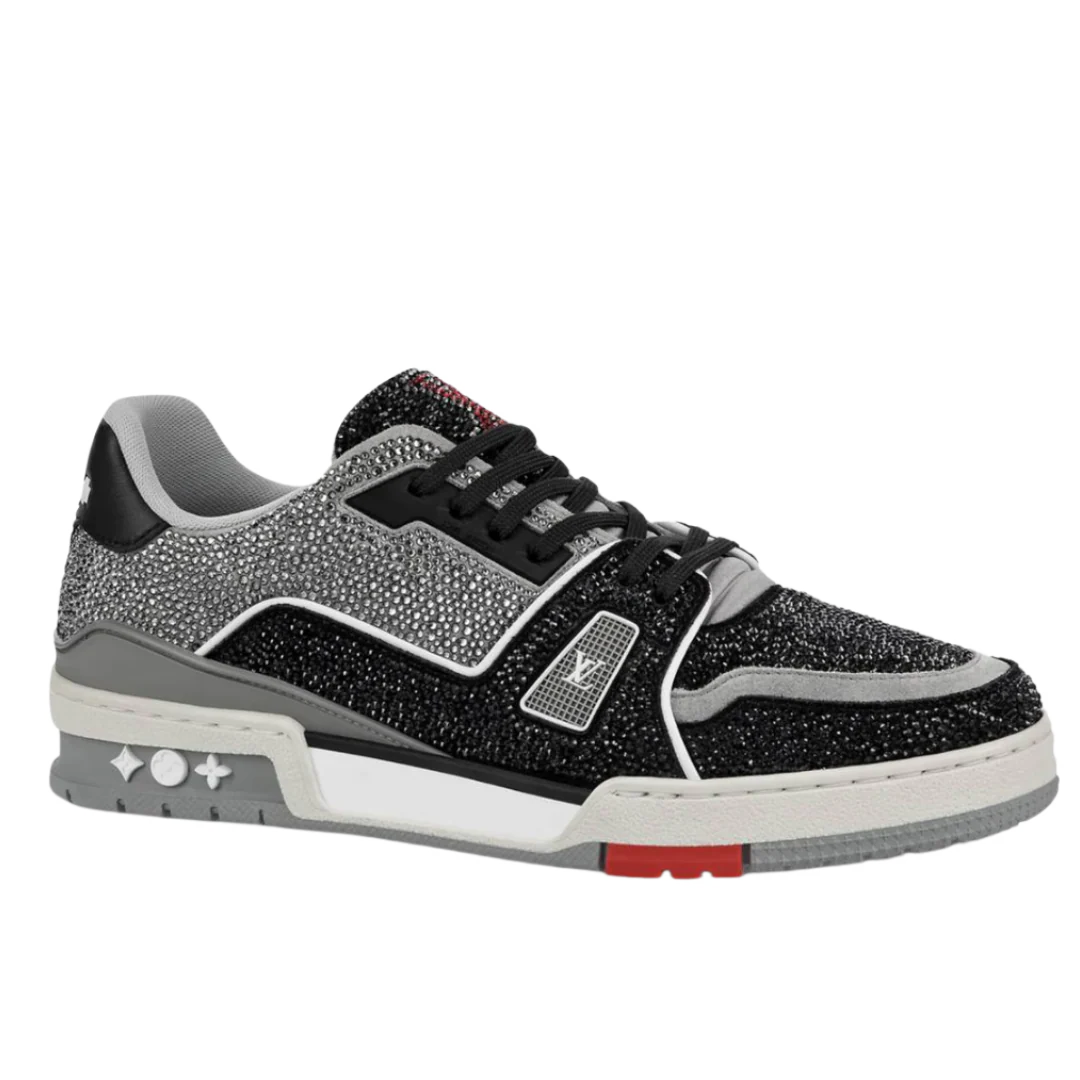 Louis Vuitton Trainers Black Grey Crystal