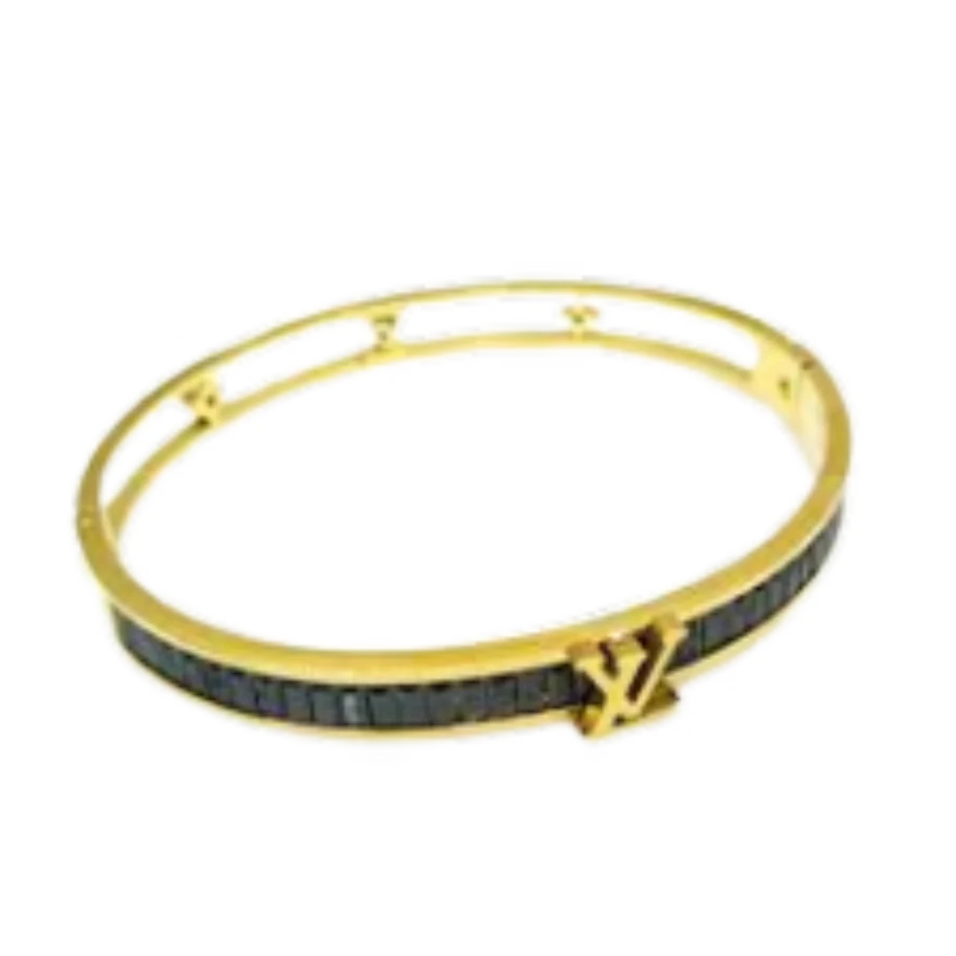 LV Gold & Black Womens Bracelet