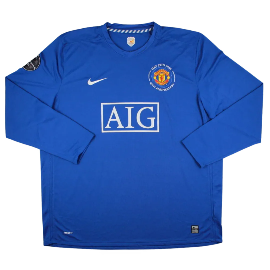Manchester United 08/09 Longsleeve Away Jersey Blue