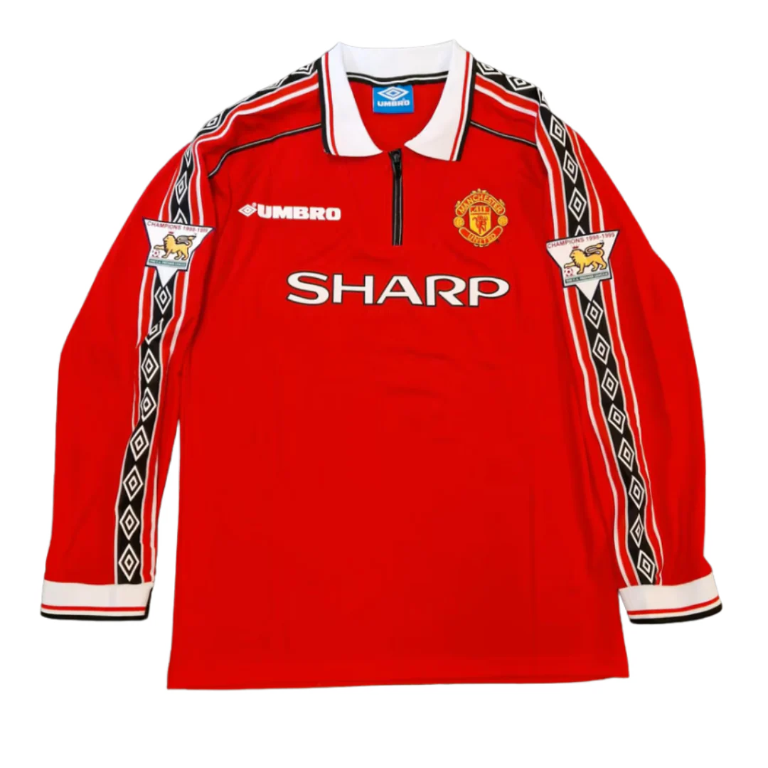 Manchester United 1998/99 Long Sleeve Home Jersey Red