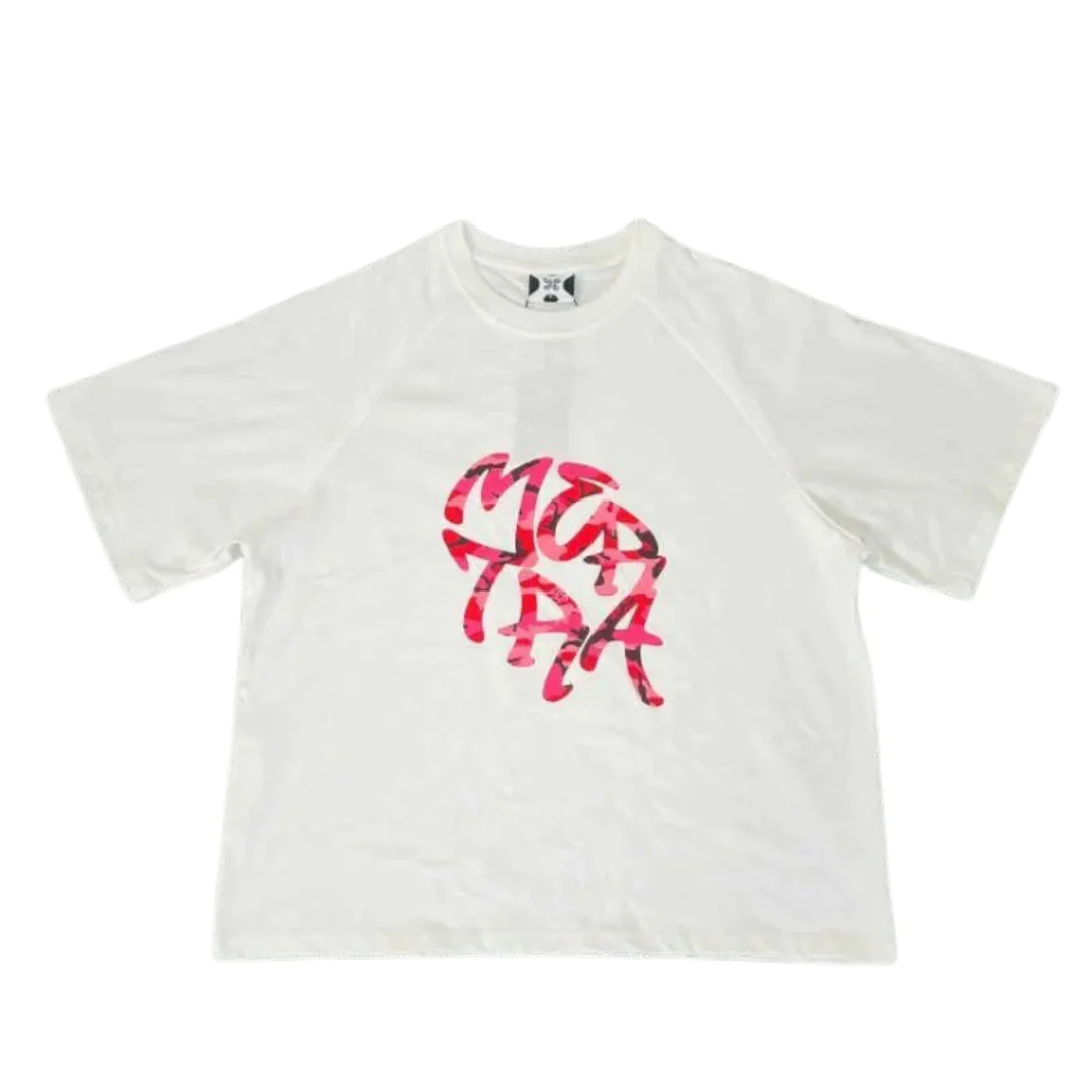 Mertra Pink Writing T-Shirt White