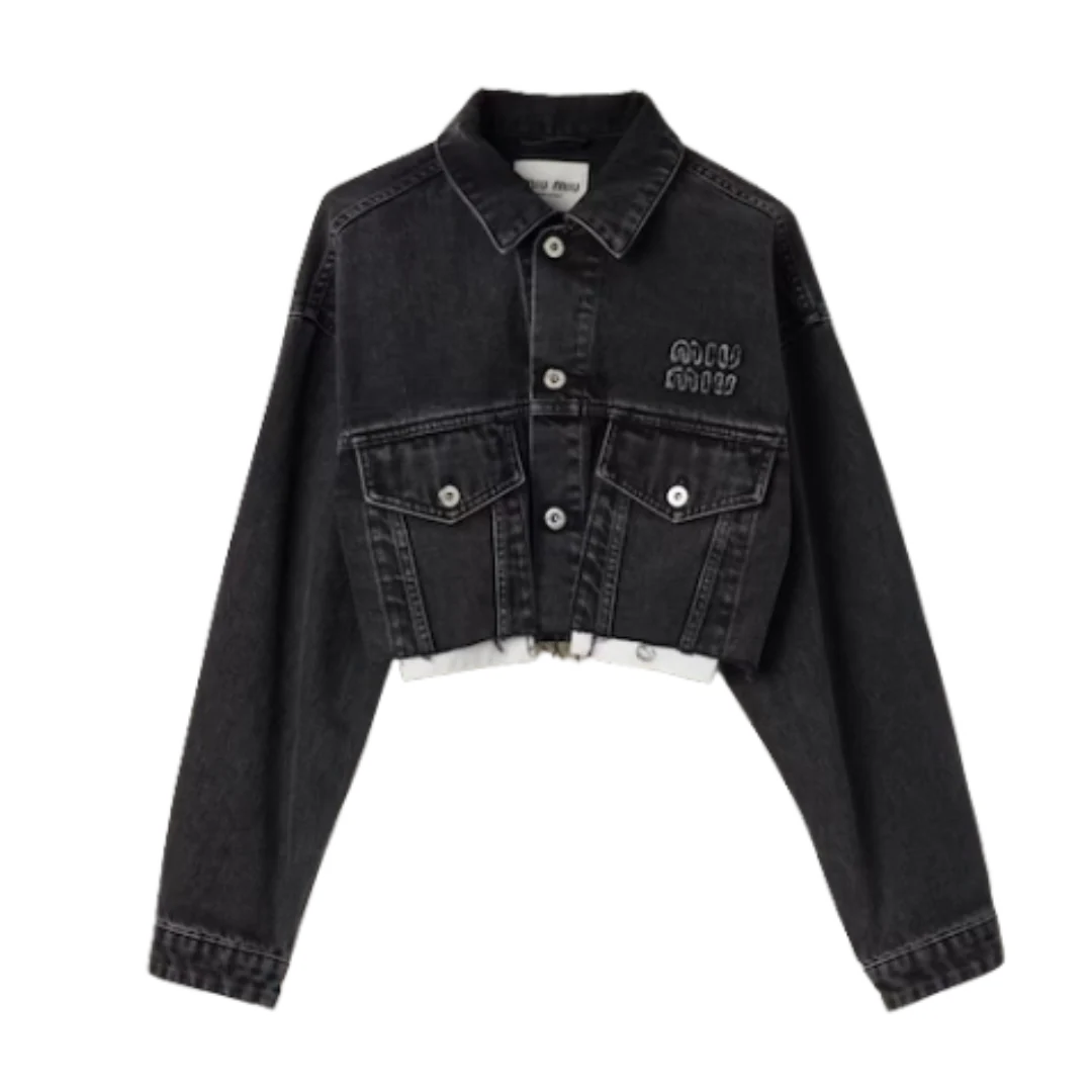 Miu Miu Denim Blouson Jacket Blue