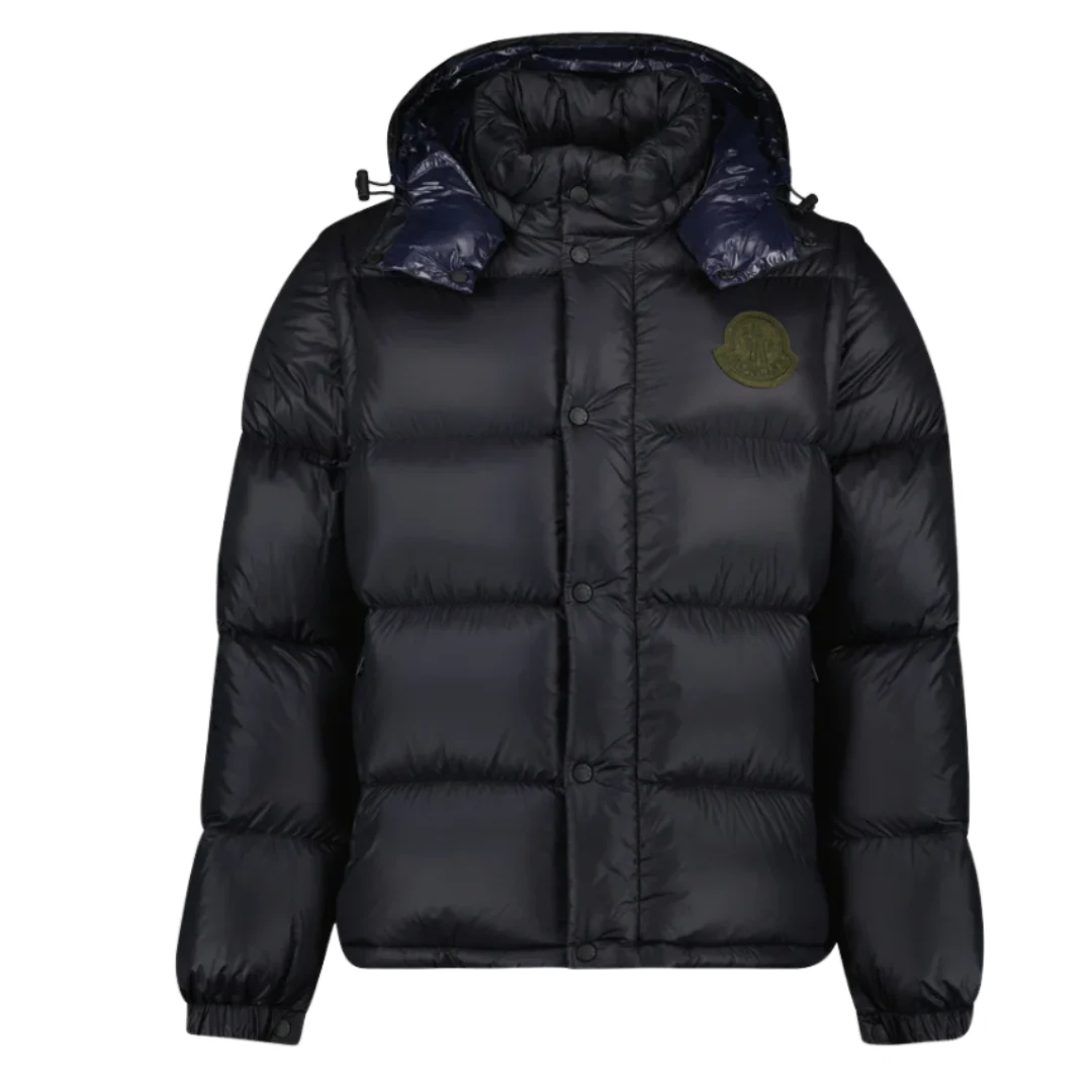 Moncler Cyclone Green Icon Puffer Jacket Black
