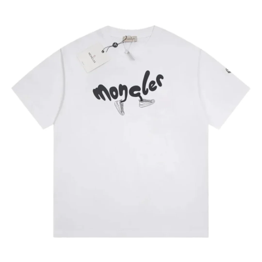 Moncler On Shoes Print T-Shirt White