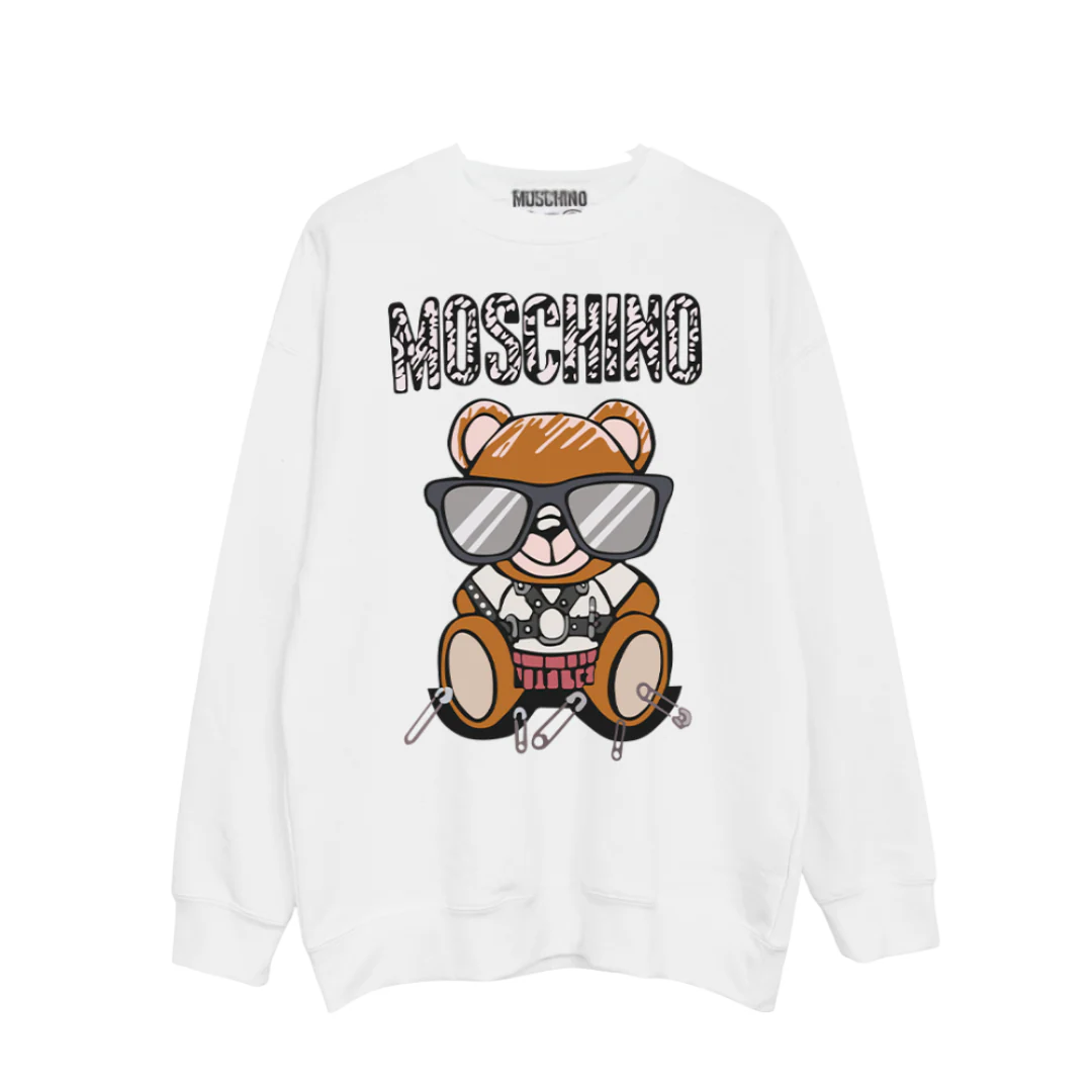 Moschino Teddy Bear With Glasses Longsleeve White