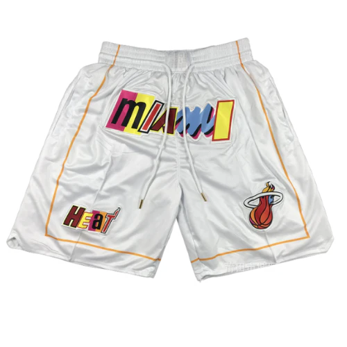 NBA Basketball Vintage Shorts Miami Heat White