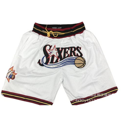 NBA Basketball Vintage Shorts Philadelphia Sixers White