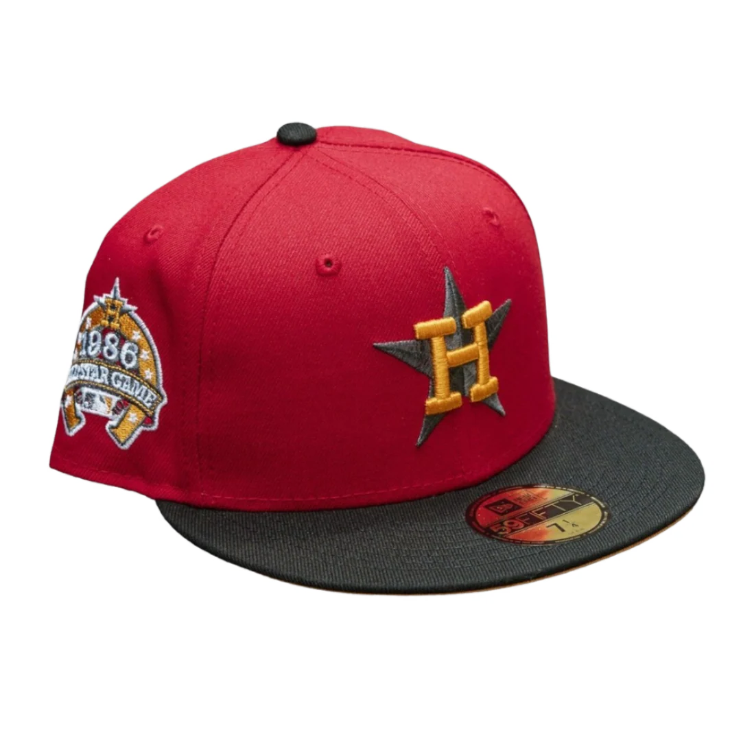 New Era Houston Aastors Red & Black Visor Panama Tan