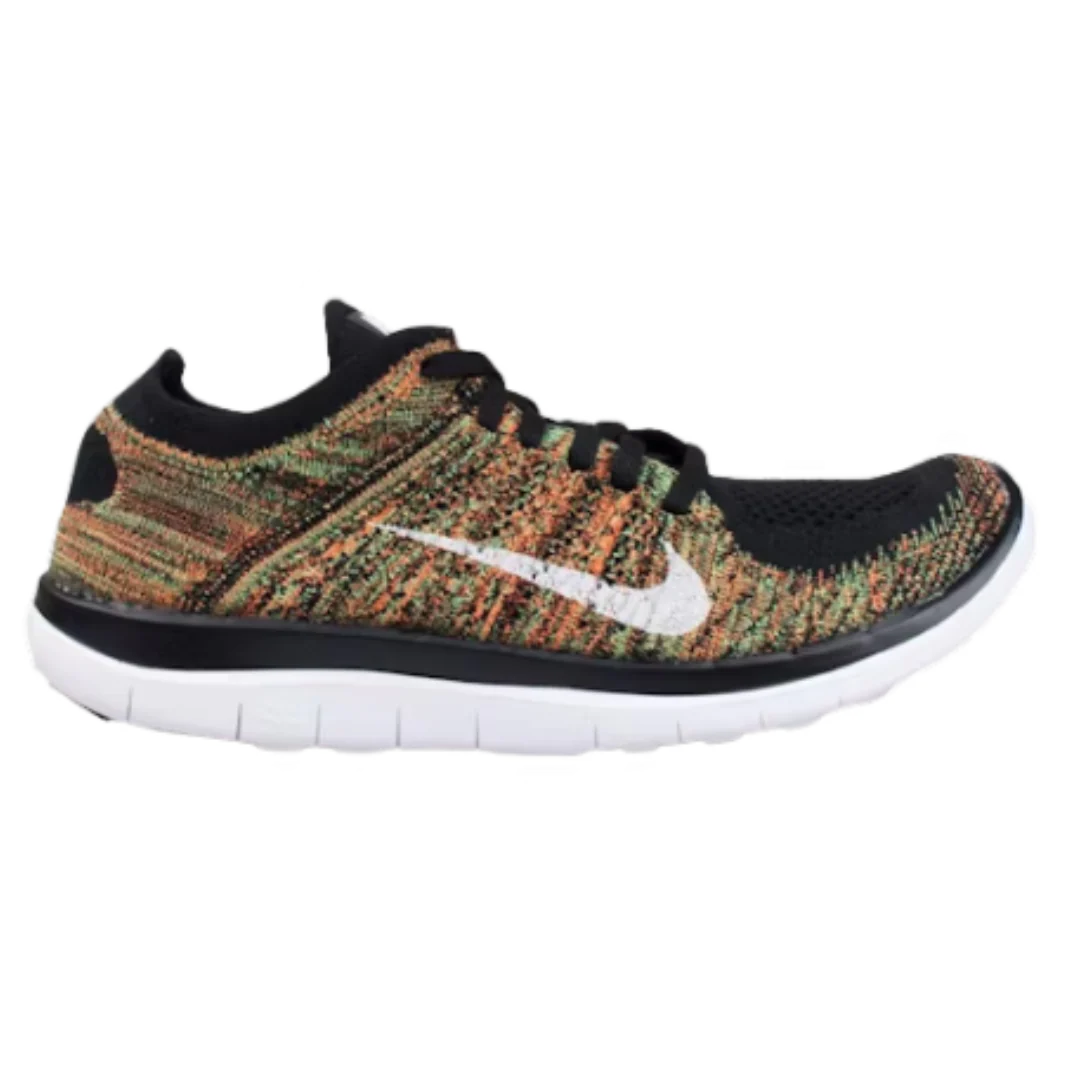 Nike Free RN Flyknit Sneaker Black Green Orange