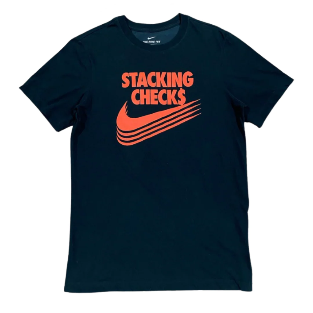 Nike Stacking Checks T-Shirt Black & Orange