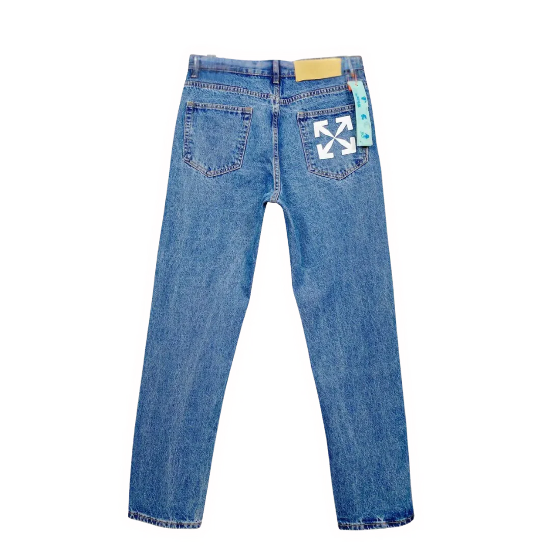 Off-White Backpocket Print Jeans Blue