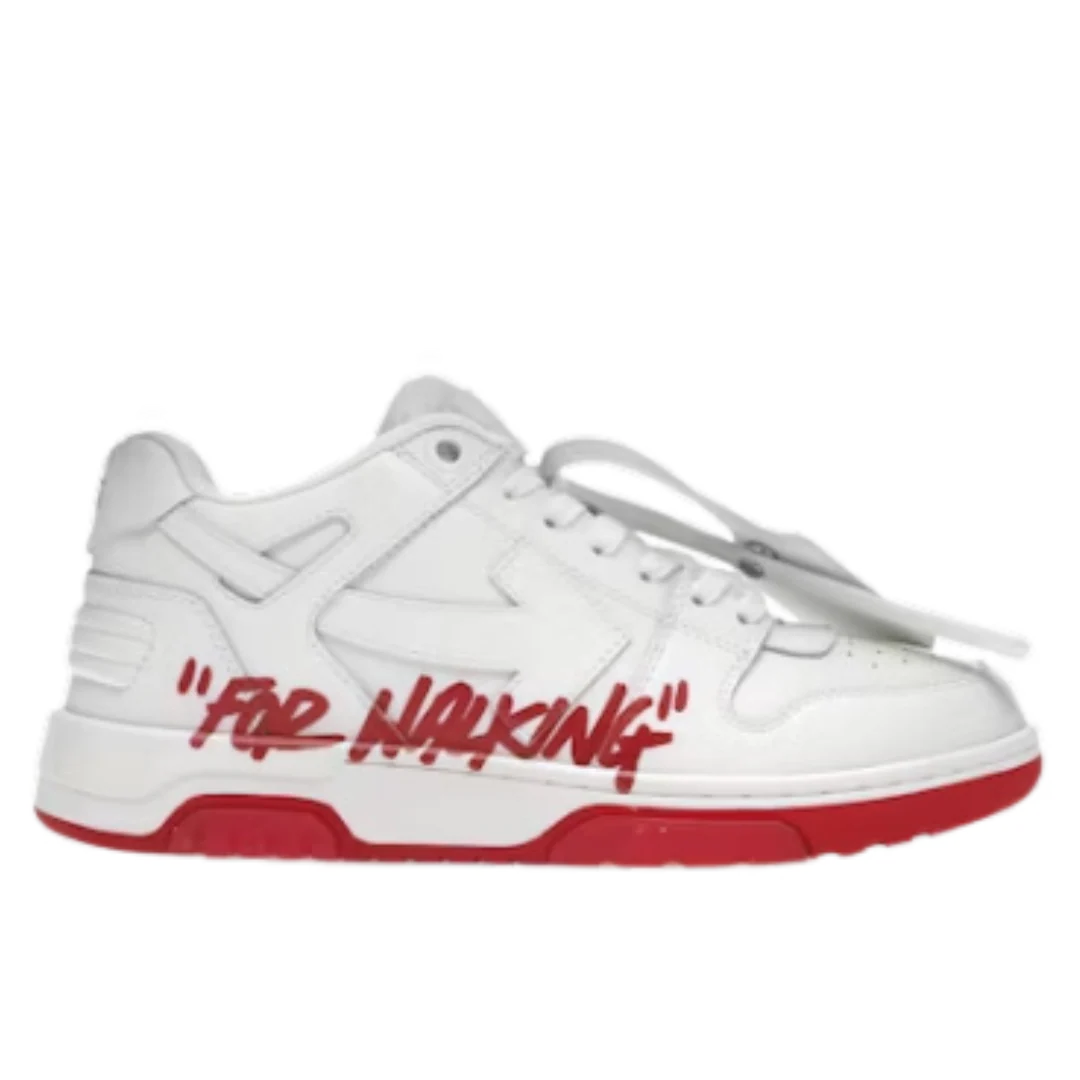 OFF-WHITE Out Of Office OOO Low Tops For Walking White White Red SS22