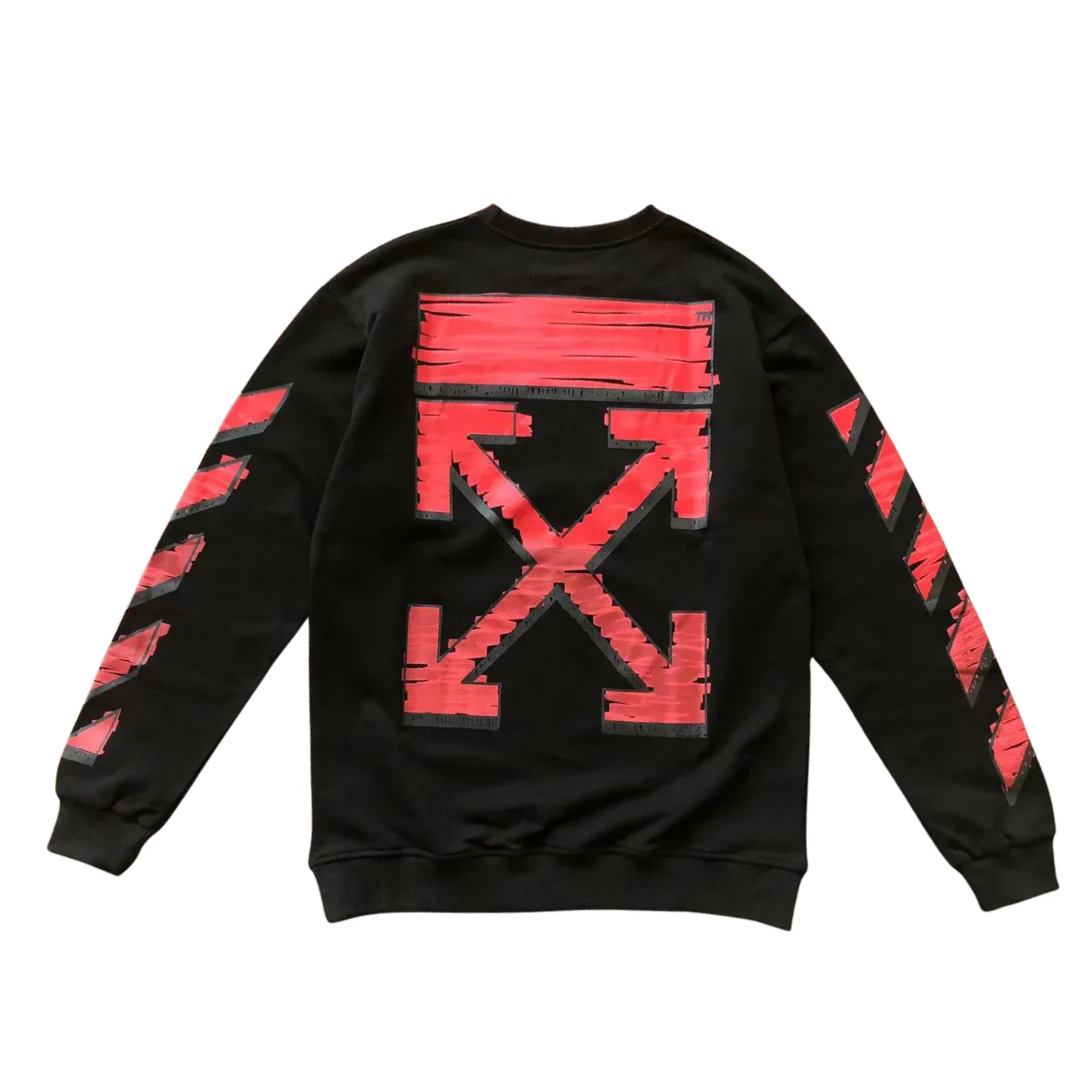 Off-White Red Backprint Longsleeve Black