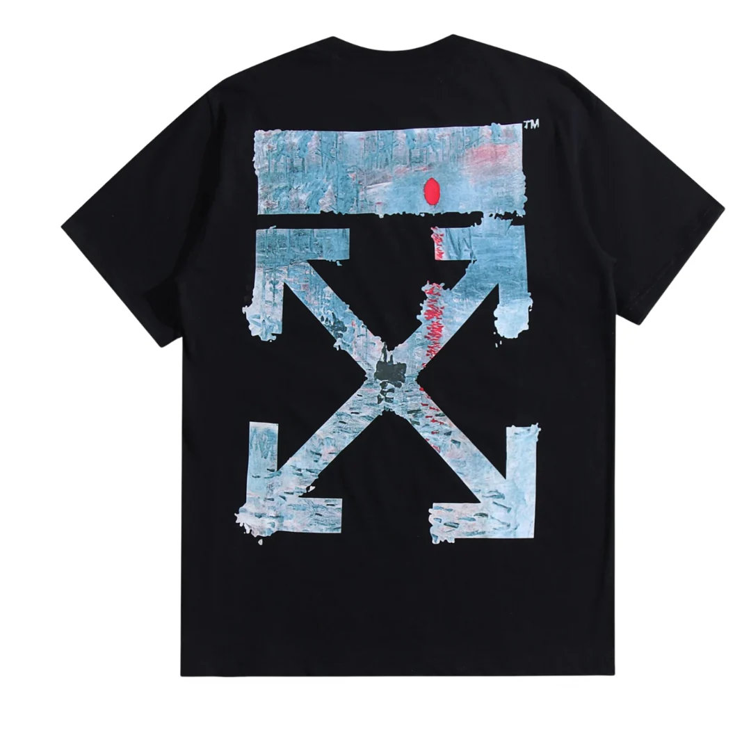 Off-White Ripped Print T-Shirt Black