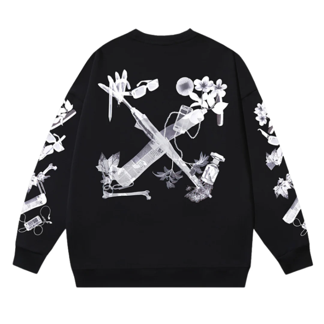 Offwhite Backprint Sweater Black & White
