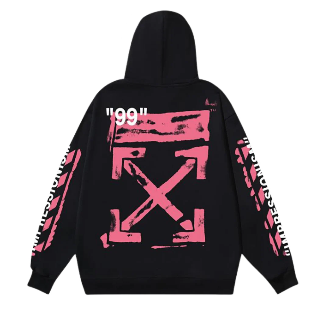 OffWhite Hoodie Black & Pink