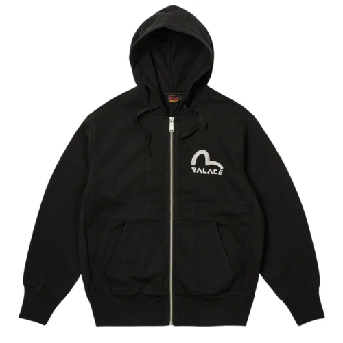 Palace X Evisu Zip Hoodie Black