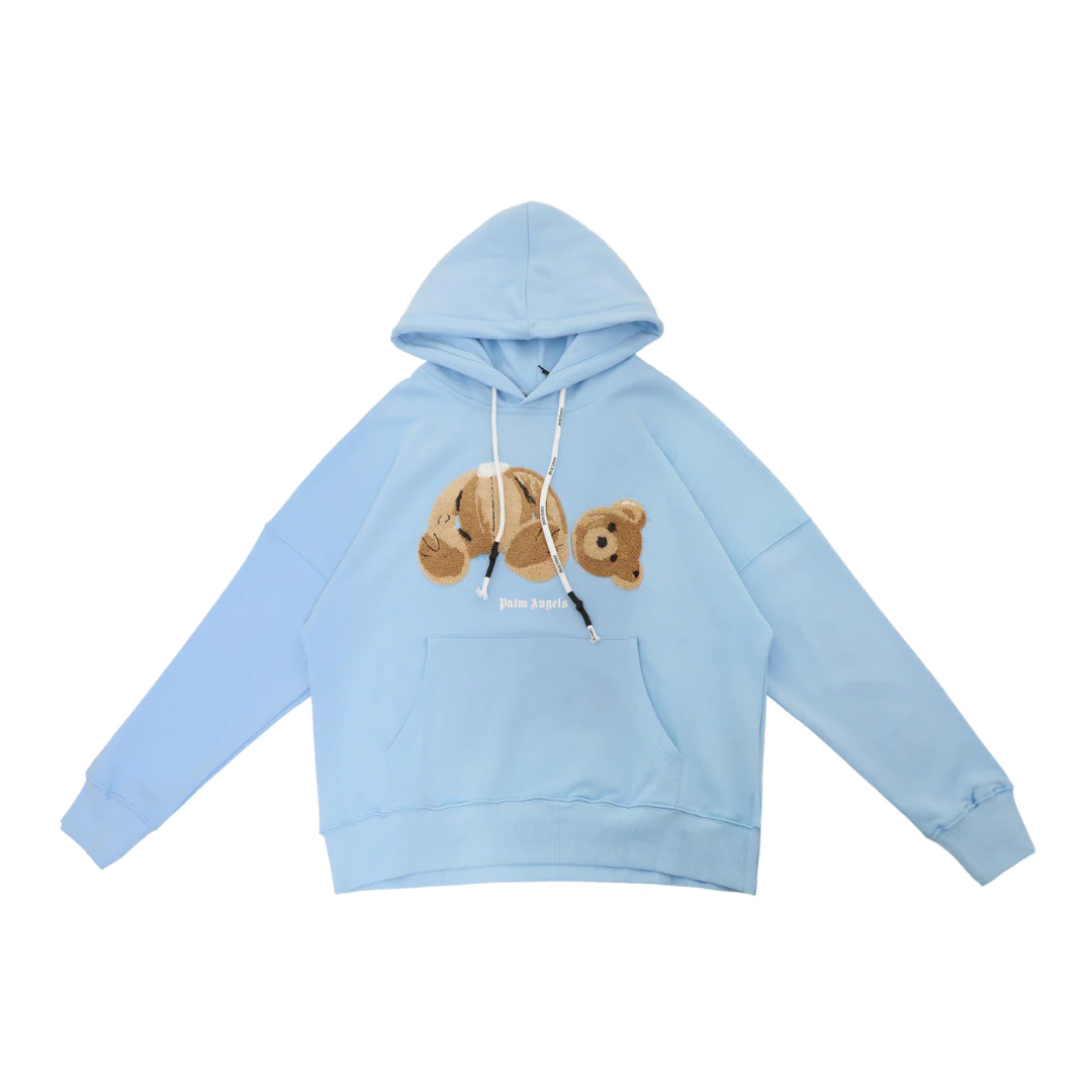 Palm Angels Headless Bear Hoodie Blue