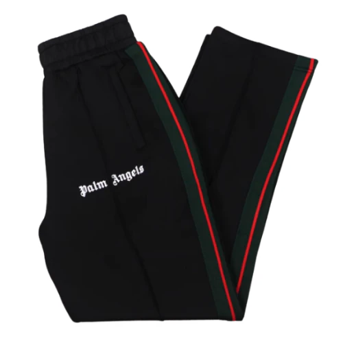 Palm Angles Staight Leg Velour Jogger Black Green Red