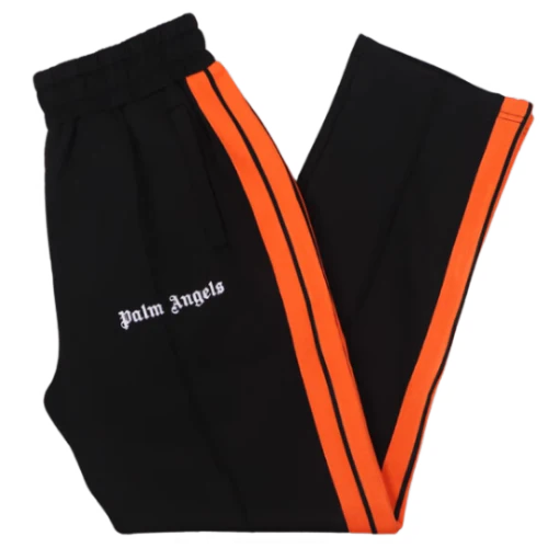 Palm Angles Staight Leg Velour Jogger Black Orange