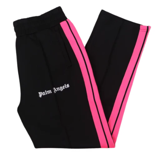 Palm Angles Staight Leg Velour Jogger Black Pink