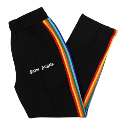 Palm Angles Staight Leg Velour Jogger Black Rainbow