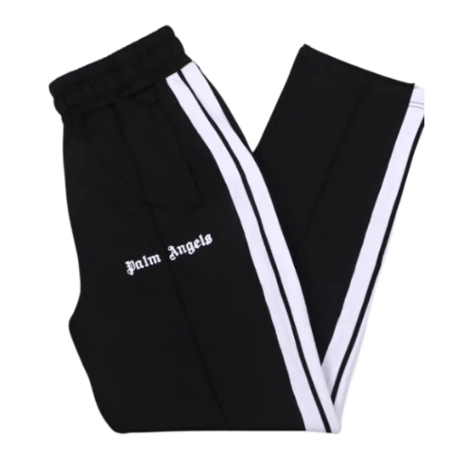 Palm Angles Staight Leg Velour Jogger Black White