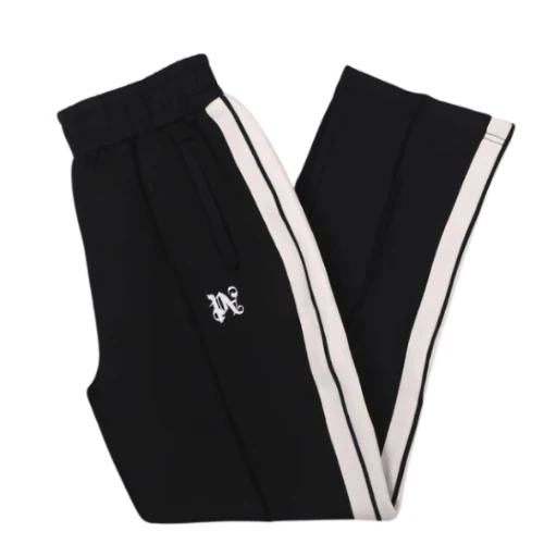 Palm Angles Staight Leg Velour Jogger Black White