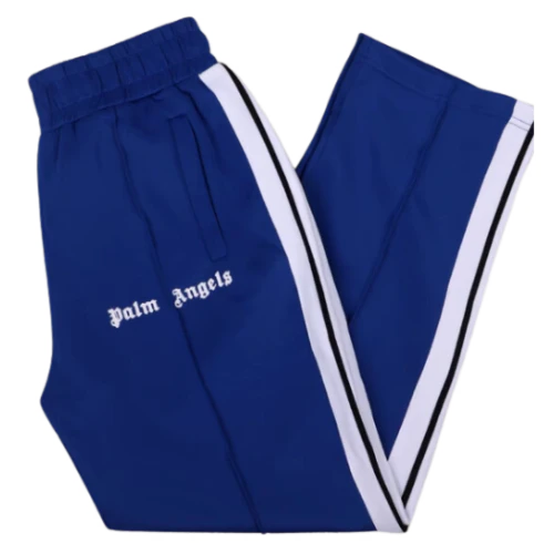 Palm Angles Staight Leg Velour Jogger Blue White