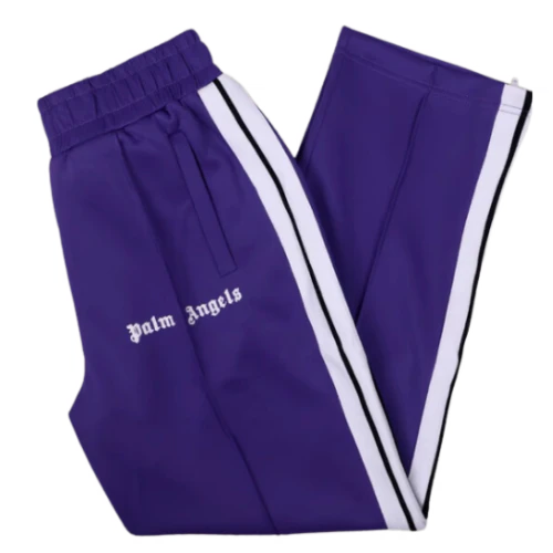 Palm Angles Staight Leg Velour Jogger Dark Purple White