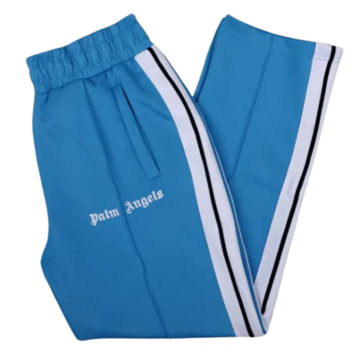 Palm Angles Staight Leg Velour Jogger Light Blue White