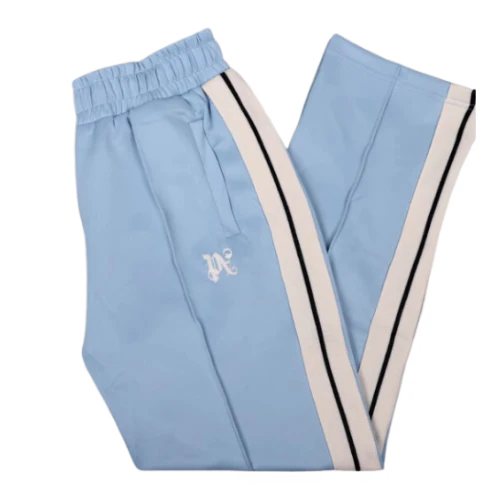 Palm Angles Staight Leg Velour Jogger Light Blue White P