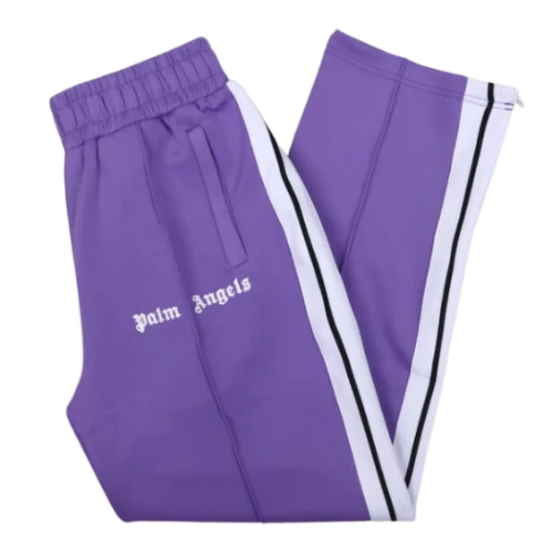 Palm Angles Staight Leg Velour Jogger Purple White