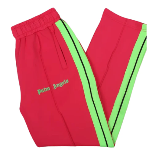 Palm Angles Staight Leg Velour Jogger Red Neon