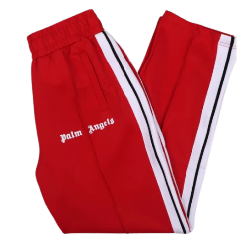 Palm Angles Staight Leg Velour Jogger Red White