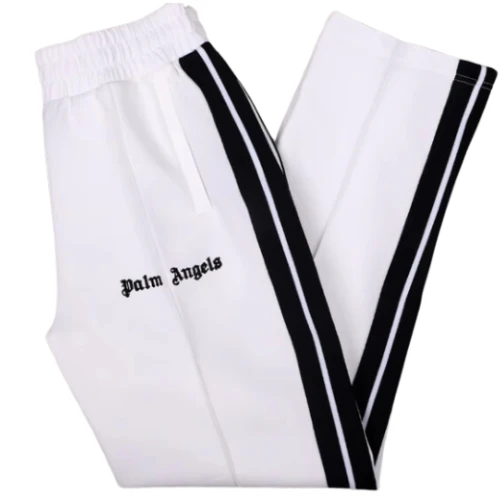 Palm Angles Staight Leg Velour Jogger White Black