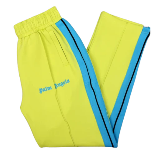 Palm Angles Staight Leg Velour Jogger Yellow Blue