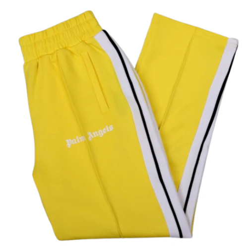 Palm Angles Staight Leg Velour Jogger Yellow White