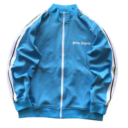 Palm Angles Zip Hoodie Baby Blue White