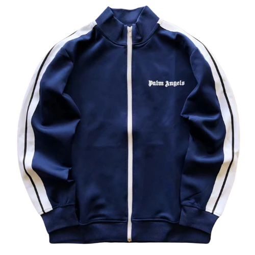 Palm Angles Zip Hoodie Navy Blue White